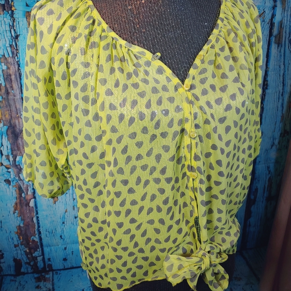 Love Fire long sleeve sheer shirt